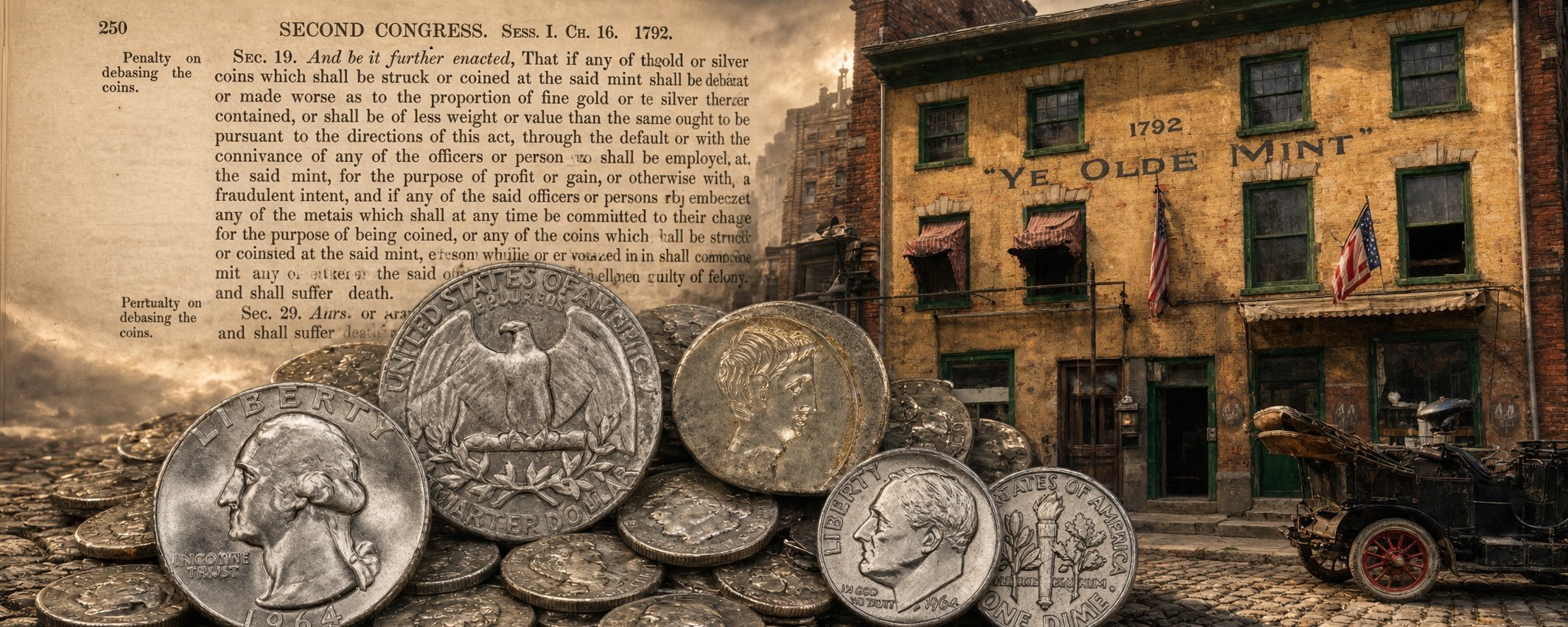 Title card reading When Cheating on Silver Coins Could Get You Hanged, with a silver coin and a noose hanging from a wooden beam.