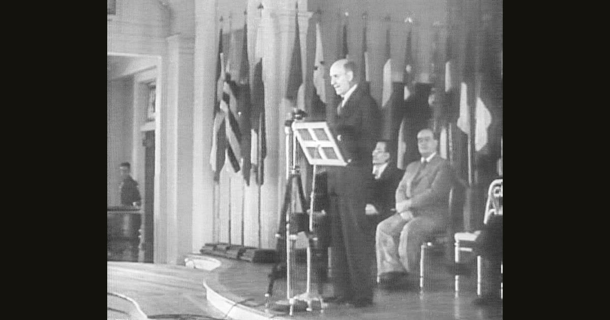 Opening of the Bretton Woods conference, 1944.